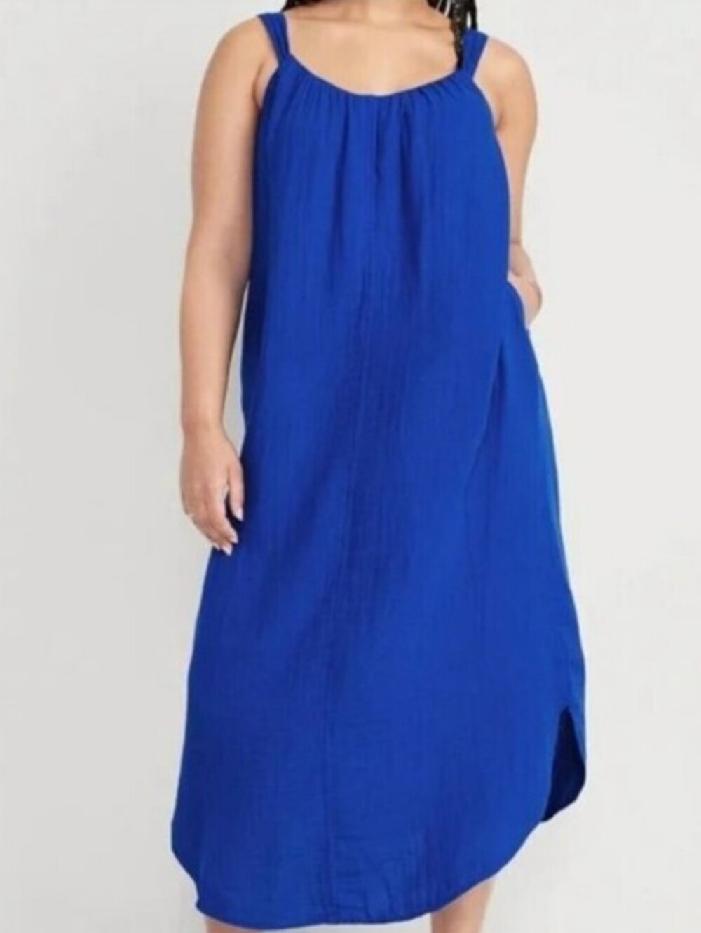 Old Navy 100% Cotton Gauze Sapphire Blue Maxi Dress